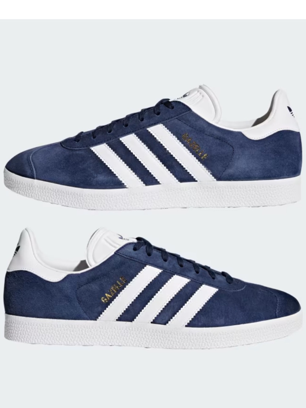 adidas Gazelles Blue Suede Sneakers with White Stripes unisex